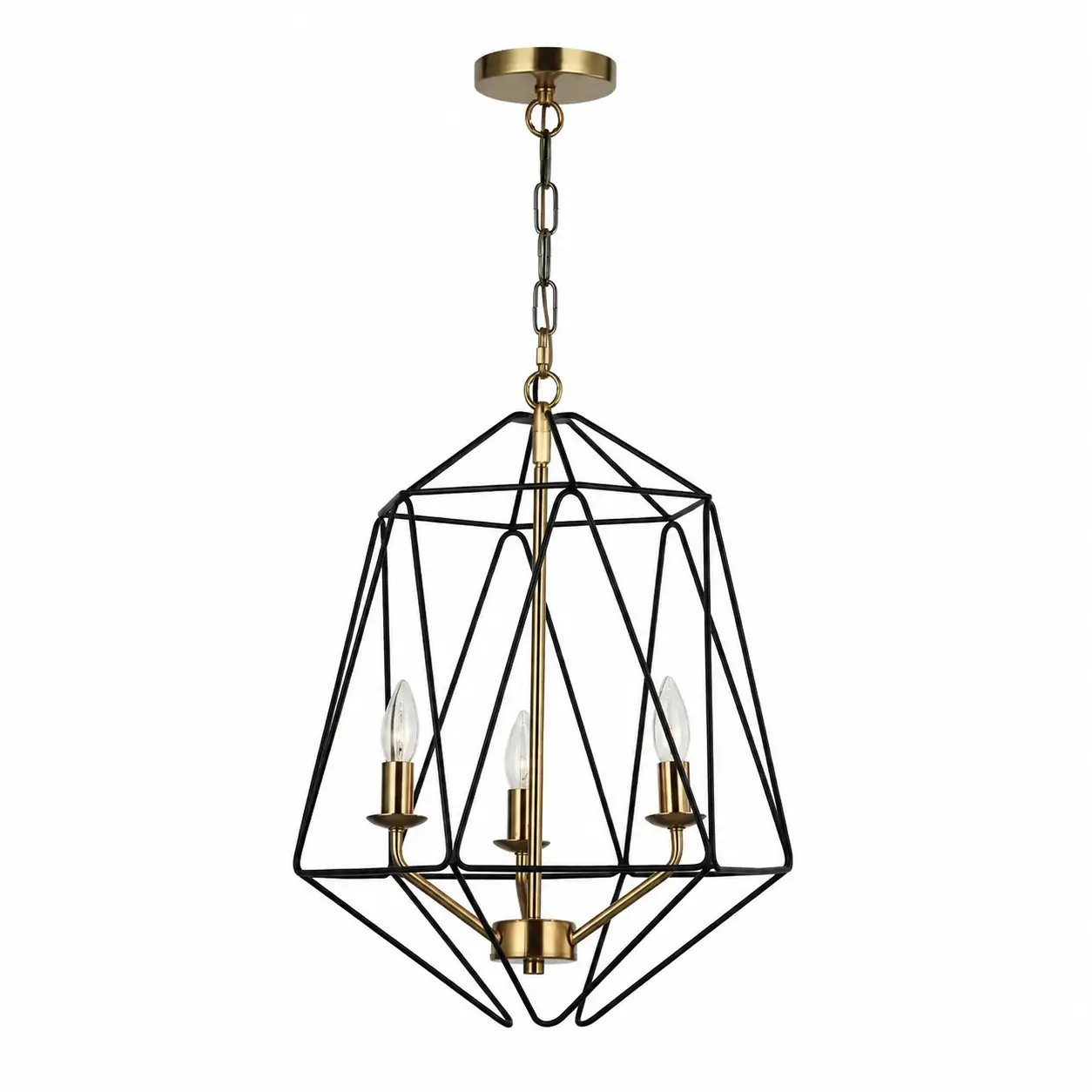 Auracage-Satin-Gold-3-Light-Chandelier-with-Matte-Black-Cage-1 Auracage-Satin-Gold-3-Light-Chandelier-with-Matte-Black-Cage-1