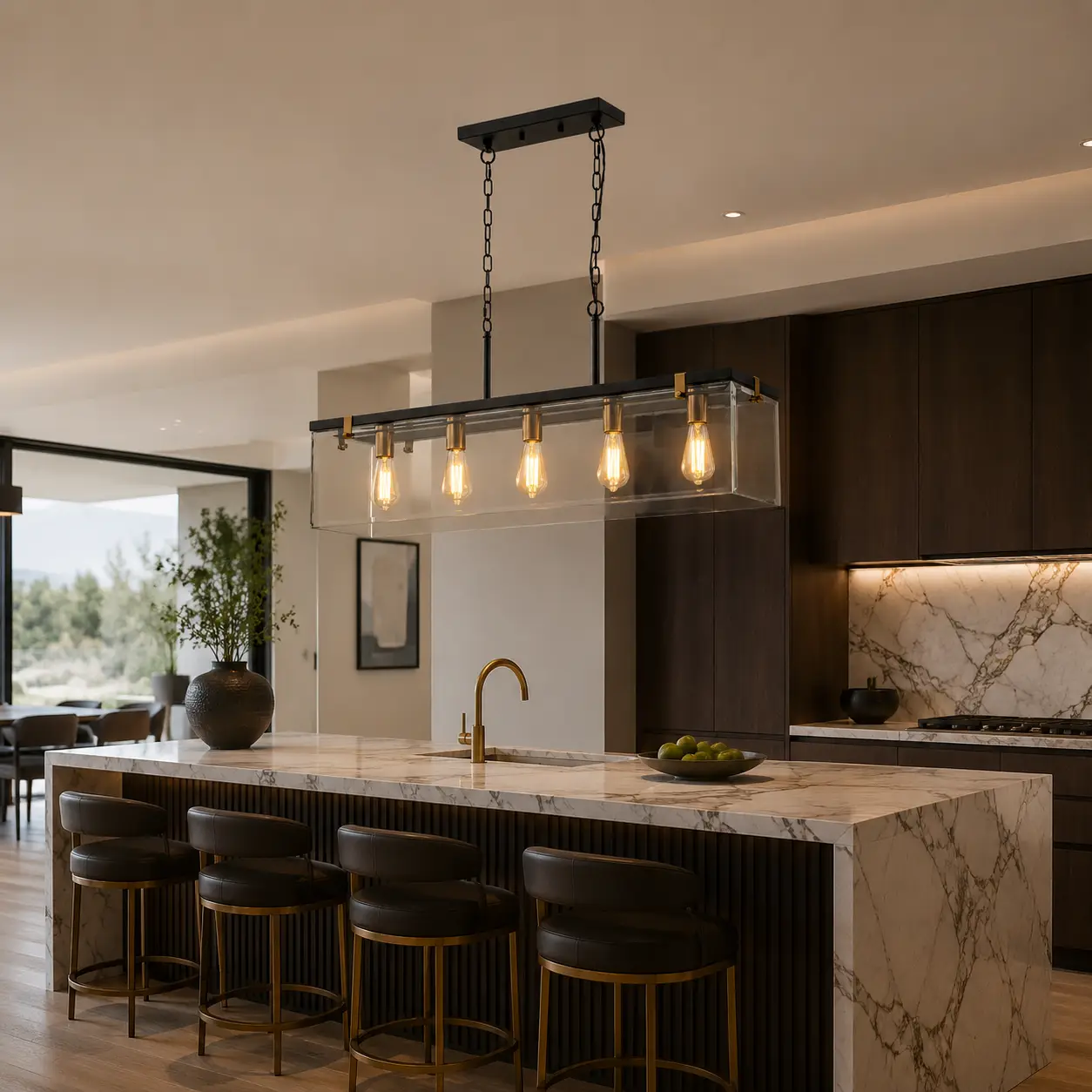 Axis-Frame-5‑Light-Linear-Pendant-modern-luxury-kitchen-island Axis-Frame-5‑Light-Linear-Pendant-modern-luxury-kitchen-island