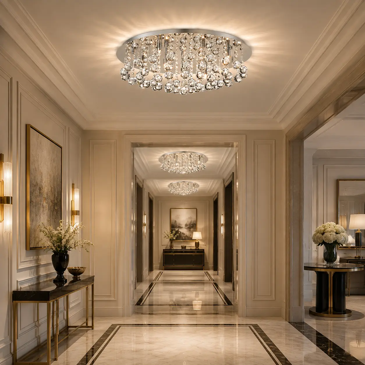 Celestia-8-Light-Flush-Mount-Ceiling-Light-in-Polished-Chrome-with-Crystal-Drops-neoclassical-hotel-corridor Celestia-8-Light-Flush-Mount-Ceiling-Light-in-Polished-Chrome-with-Crystal-Drops-neoclassical-hotel-corridor
