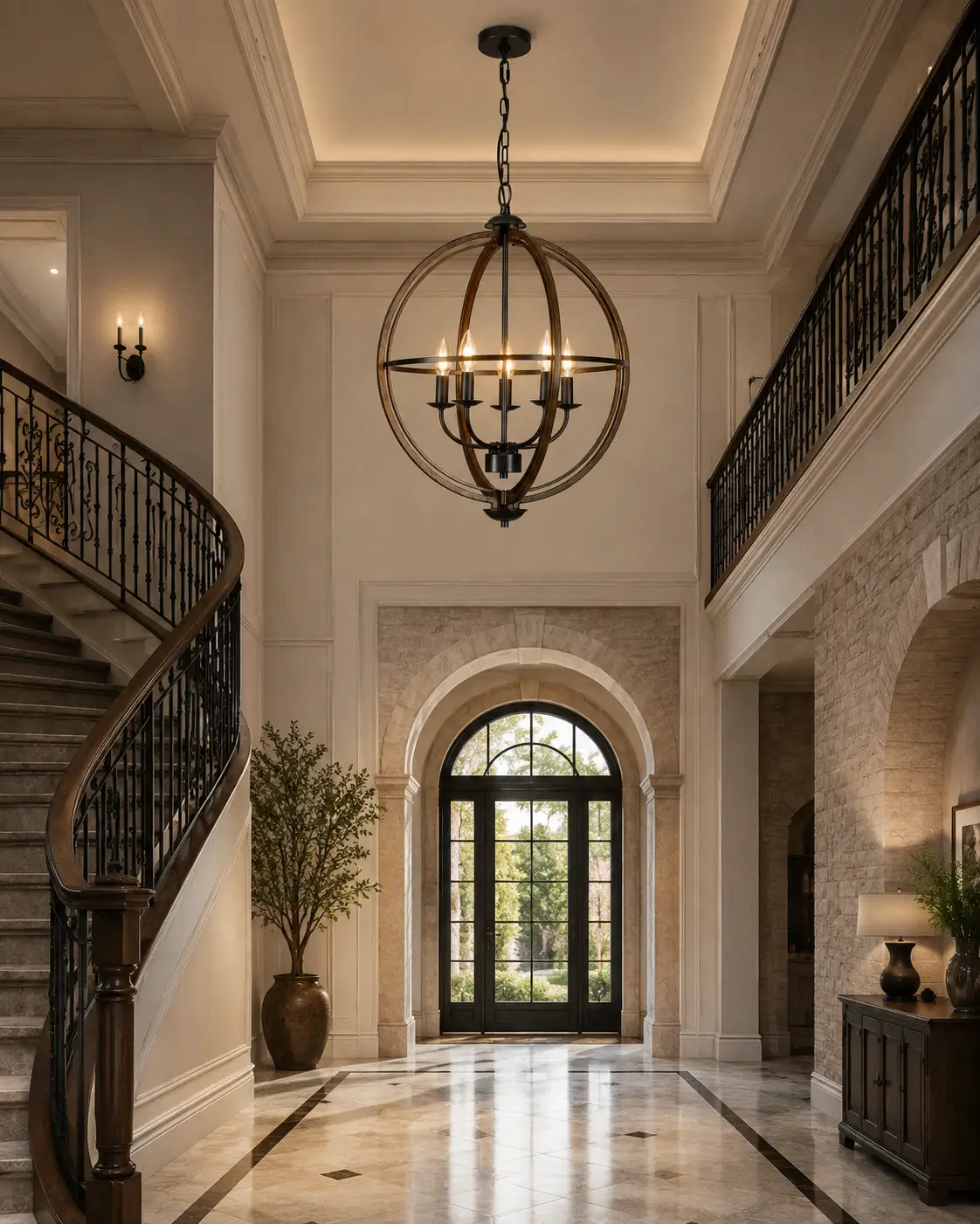 The Celestial Orb Pendant in Two-Story Grand Foyer