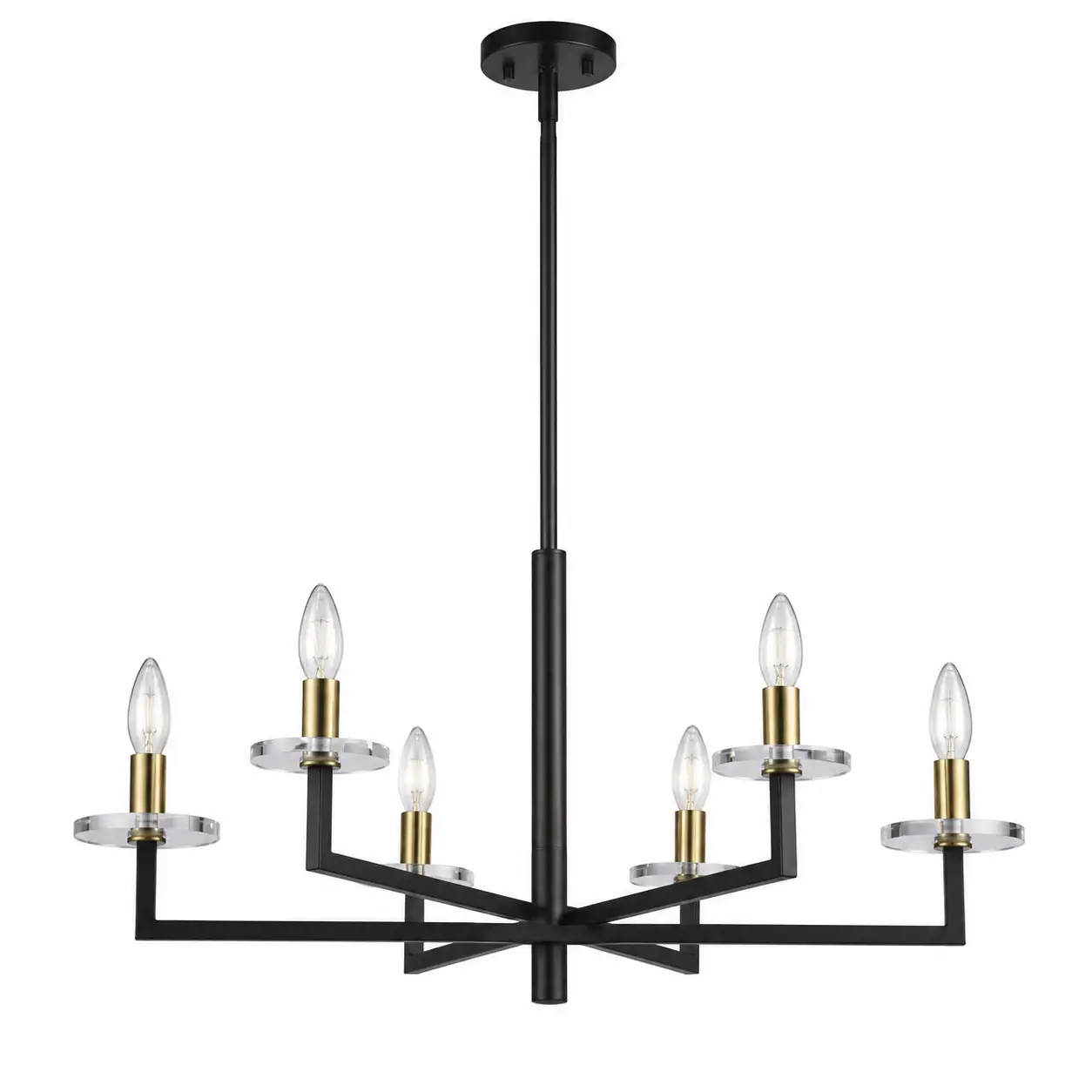 Damen-Arc-6‑Light-Pendant-in-Matte-Black-Antique-Brass-1 Damen-Arc-6‑Light-Pendant-in-Matte-Black-Antique-Brass-1