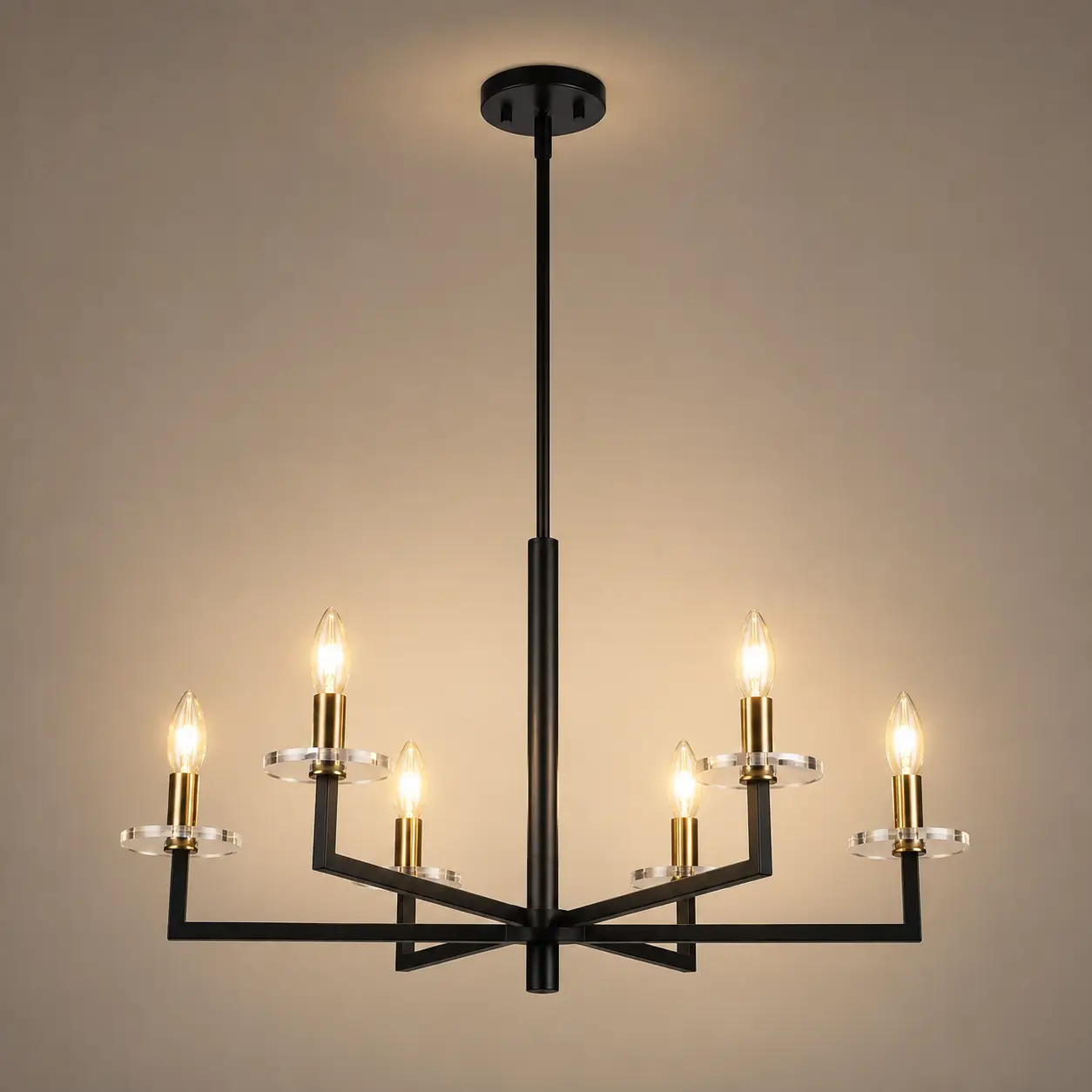 Damen-Arc-6‑Light-Pendant-in-Matte-Black-Antique-Brass-3 Damen-Arc-6‑Light-Pendant-in-Matte-Black-Antique-Brass-3