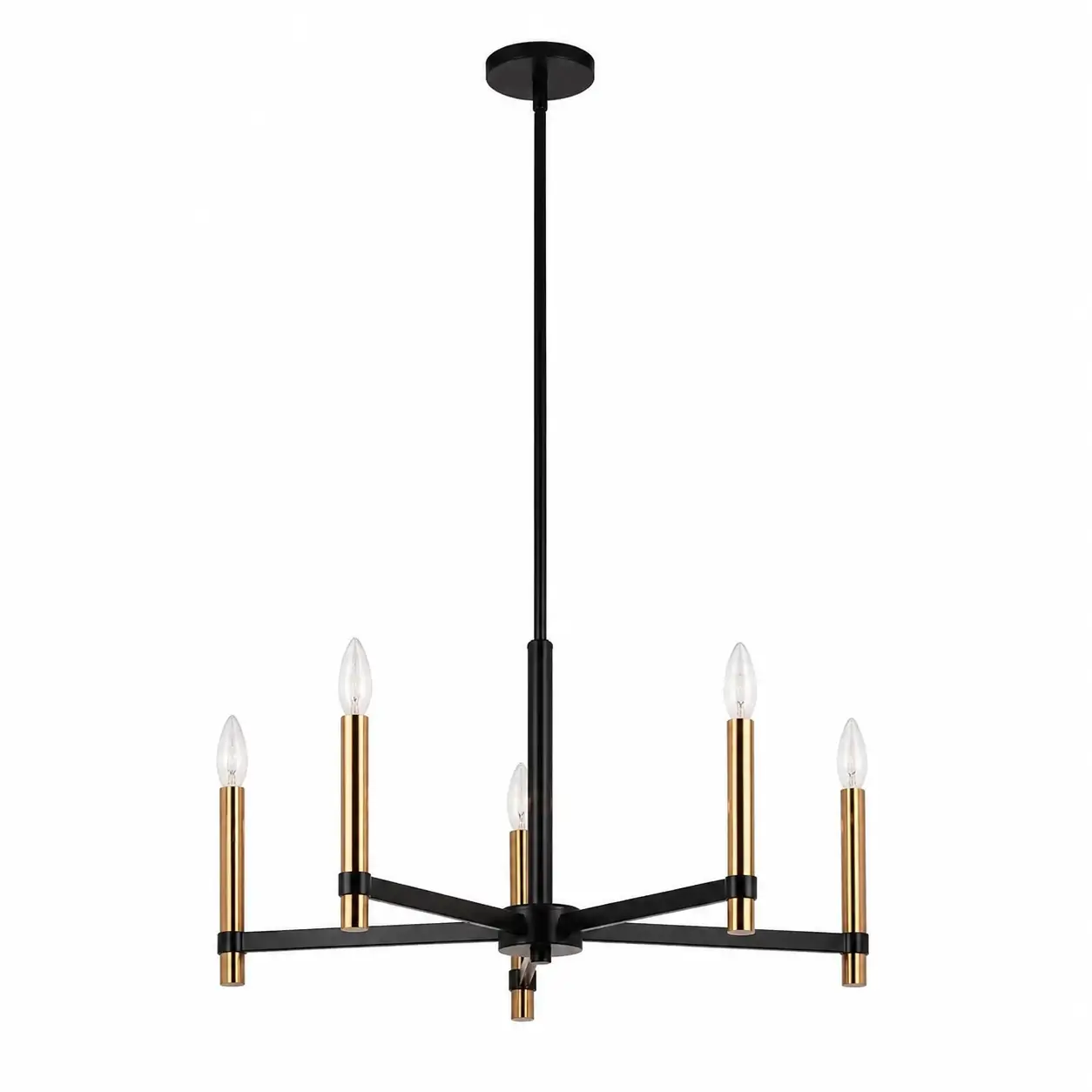 Damen-Matte-Black-Brass-5‑Light-Chandelier-1 Damen-Matte-Black-Brass-5‑Light-Chandelier-1