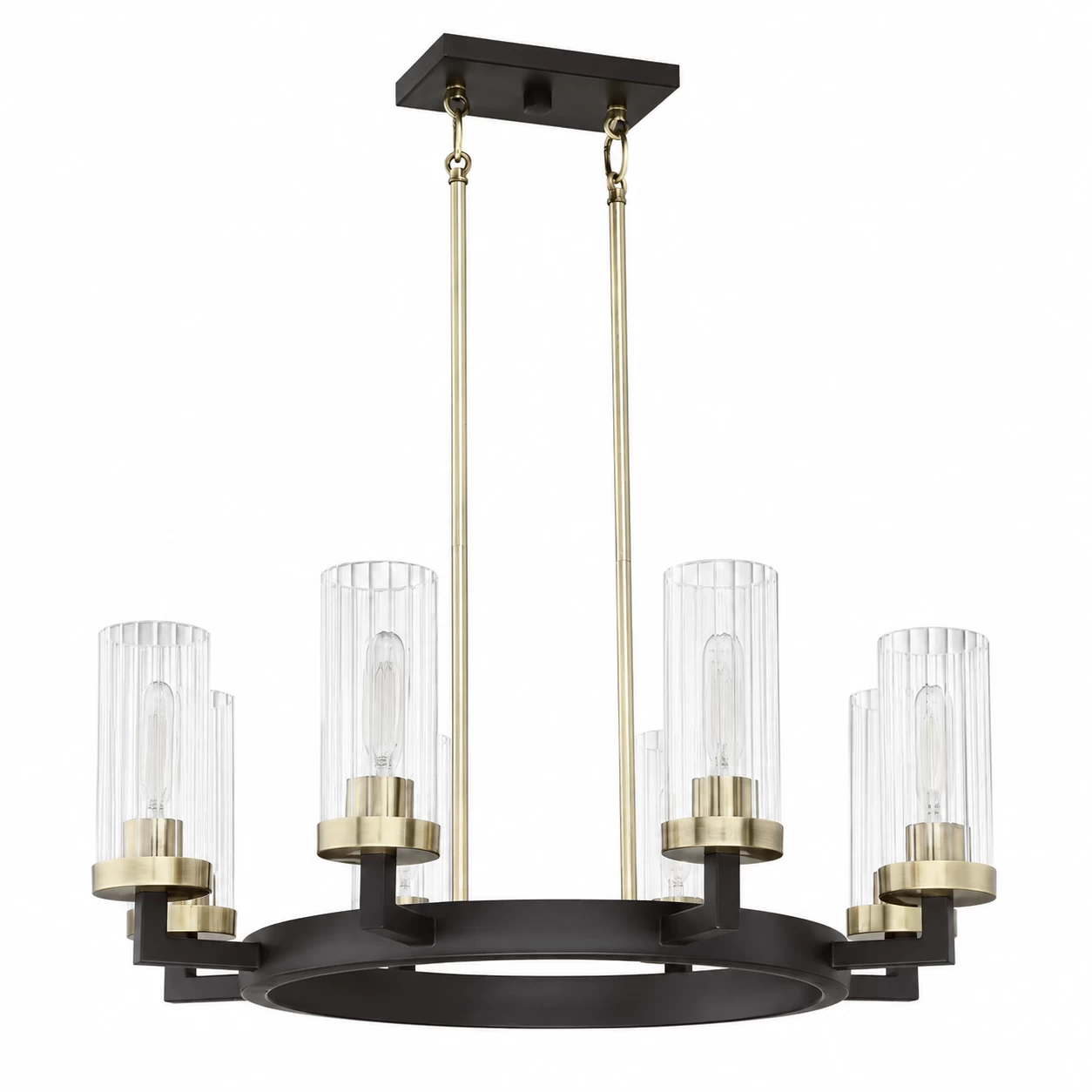 Echelon-Vista-8-Light-Ribbed-Glass-Chandelier-1 Echelon-Vista-8-Light-Ribbed-Glass-Chandelier-1