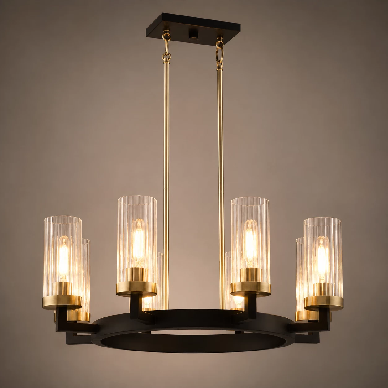 Echelon-Vista-8-Light-Ribbed-Glass-Chandelier-3 Echelon-Vista-8-Light-Ribbed-Glass-Chandelier-3