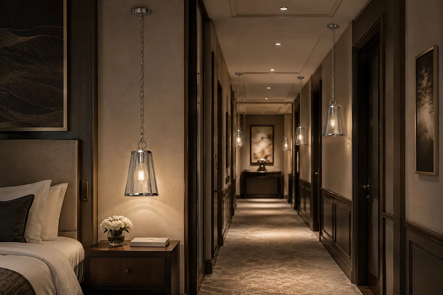 Eldora Single Pendant in Boutique Hotel Suite