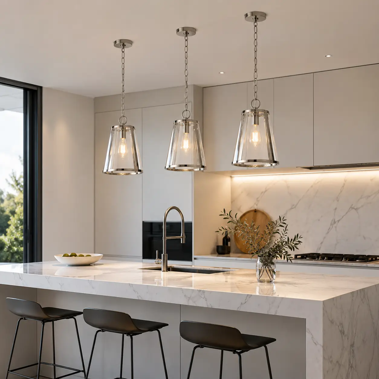 Eldora Modern Pendant Multi-Light Array over Kitchen Island