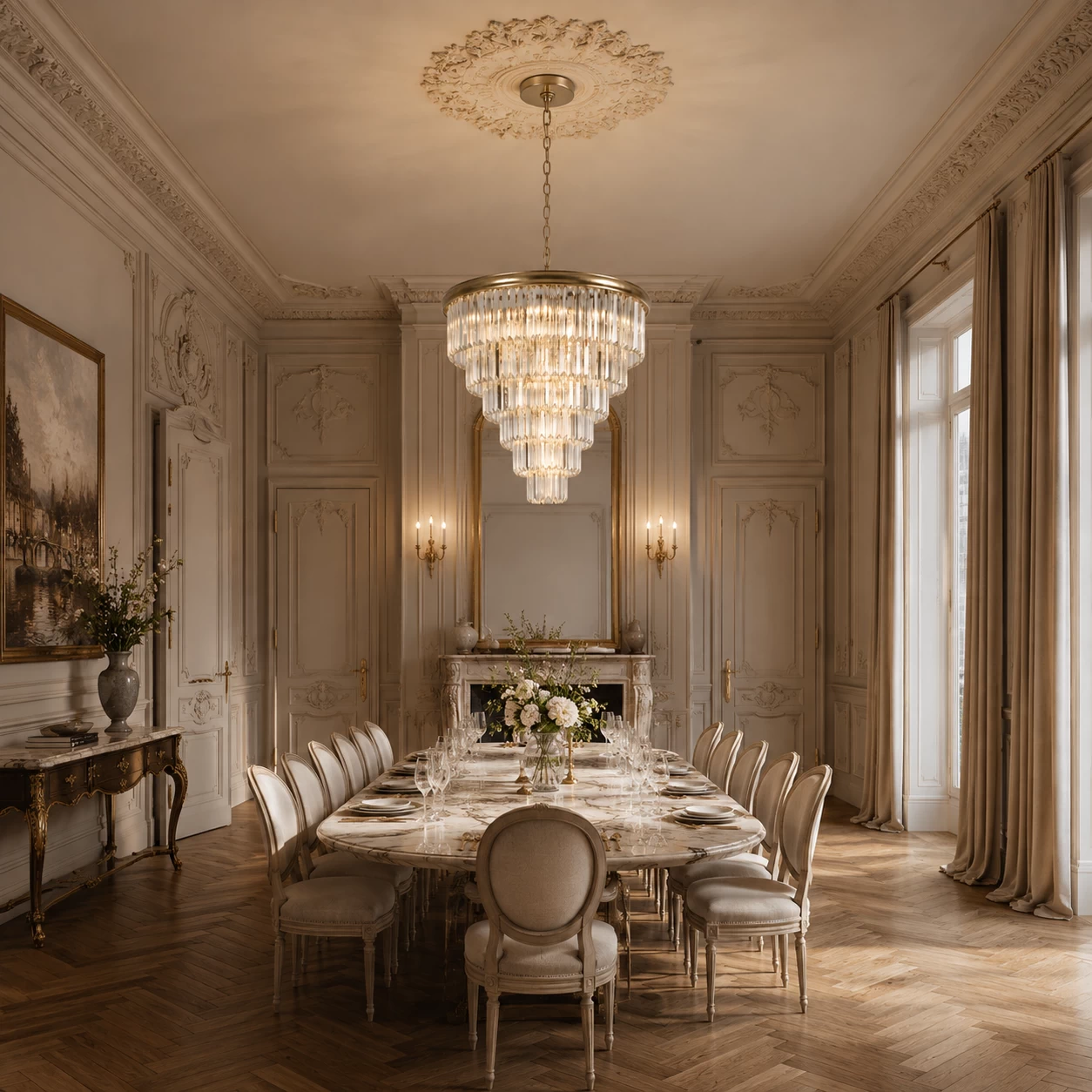 Elysia-5-Tier-Crystal-Chandelier-in-Antique-Brushed-Champagne-Finish-french-neoclassical-saloon Elysia-5-Tier-Crystal-Chandelier-in-Antique-Brushed-Champagne-Finish-french-neoclassical-saloon