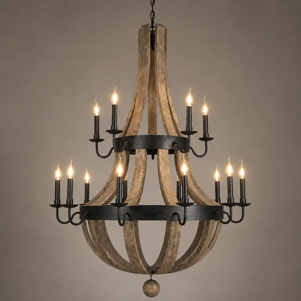 Farmhouse-Grandeur-15-Light-Two-Tier-Weathered-Wood-Rustic-Black-Chandelier-3 Farmhouse-Grandeur-15-Light-Two-Tier-Weathered-Wood-Rustic-Black-Chandelier-3