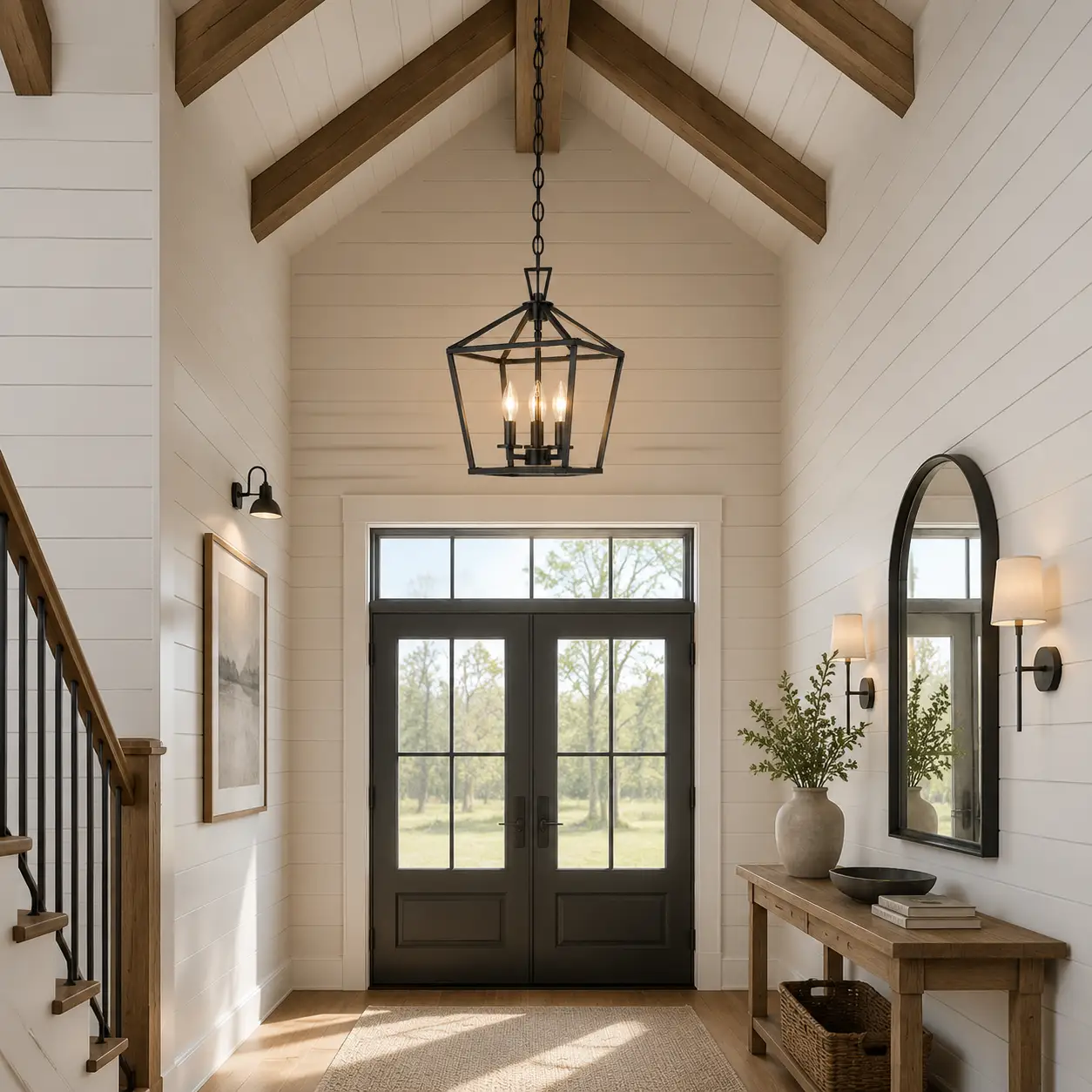 Farmhouse-Lantern-Tapered-3-Light-Pendant-modern-entryway Farmhouse-Lantern-Tapered-3-Light-Pendant-modern-entryway
