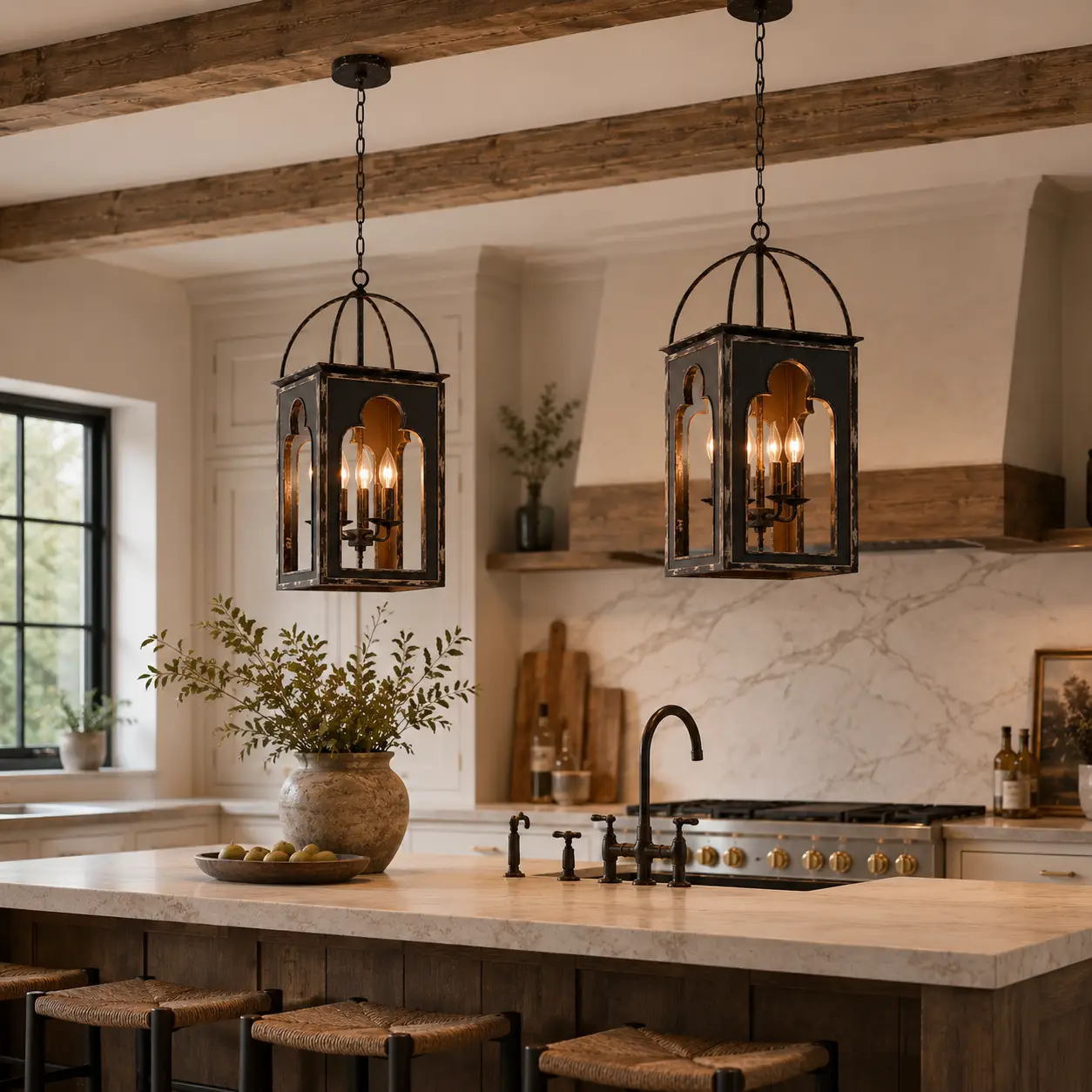 Fleur-de-Lis-French-Country-4-Light-caged-Lantern-Pendant-modern-farmhouse-kitchen-island Fleur-de-Lis-French-Country-4-Light-caged-Lantern-Pendant-modern-farmhouse-kitchen-island