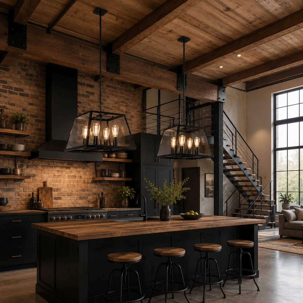 Geometric-Forge-4-Light-Pendant-with-Clear-Glass-Shade-industrial-modern-farmhouse Geometric-Forge-4-Light-Pendant-with-Clear-Glass-Shade-industrial-modern-farmhouse