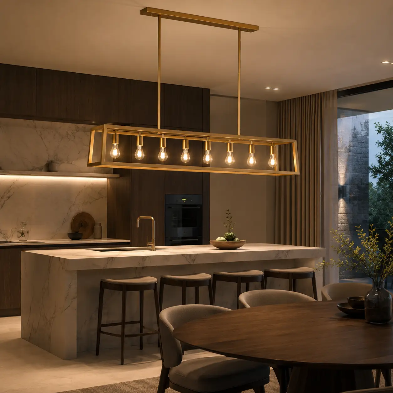 Gilded-Horizon-8-Light-Linear-Pendant-4 Gilded-Horizon-8-Light-Linear-Pendant-4