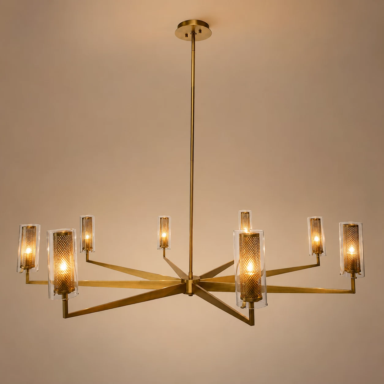 Gilded-Mesh-8-Light-Contemporary-Chandelier-3 Gilded-Mesh-8-Light-Contemporary-Chandelier-3