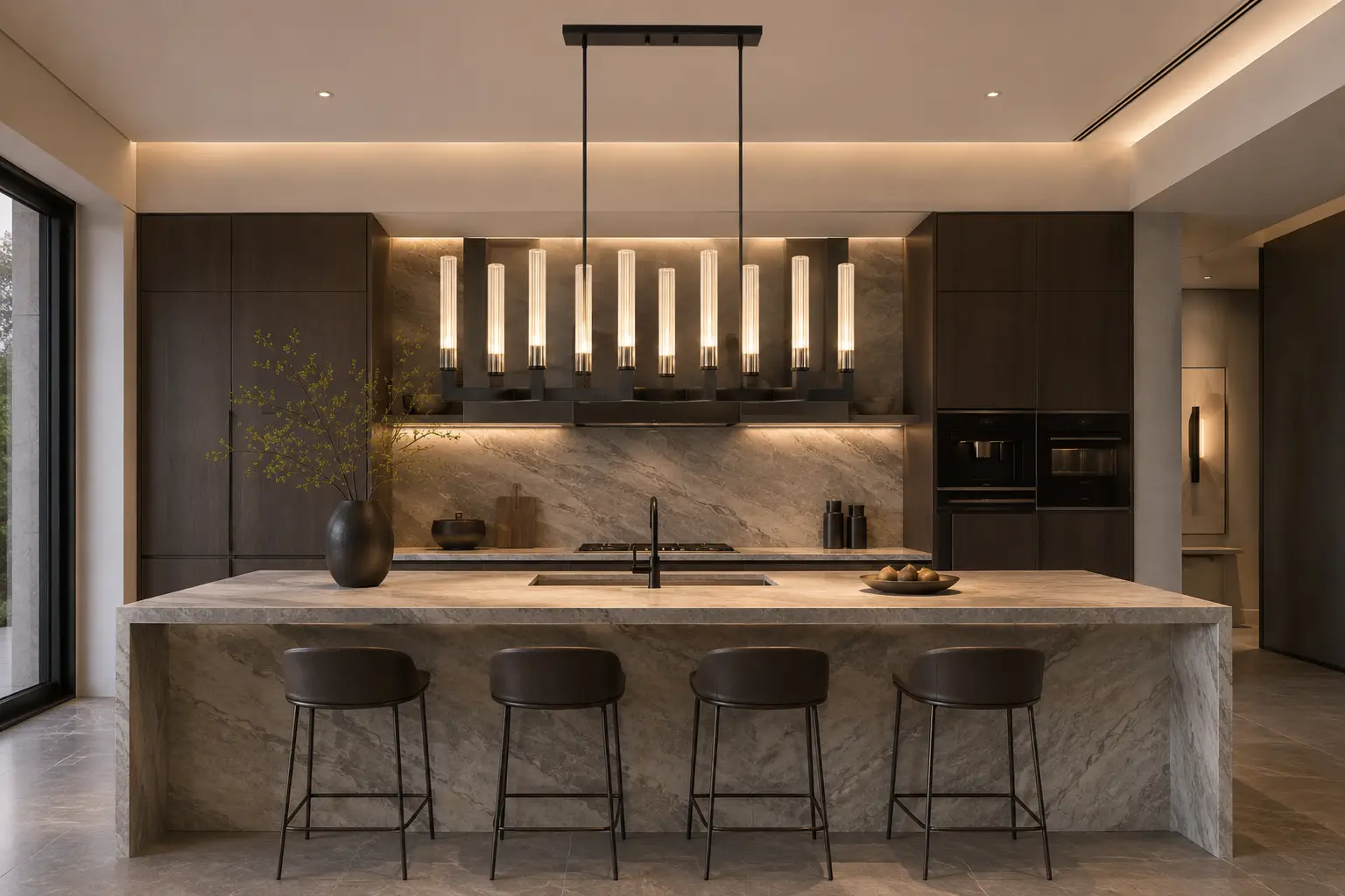 Grand-Linear-Graphite-Fluted-Column-10-Light-Pendant-4 Grand-Linear-Graphite-Fluted-Column-10-Light-Pendant-4