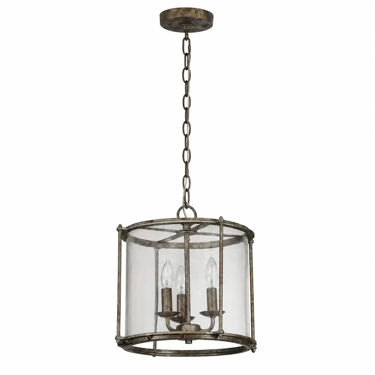 Heirloom-3-Light-Clear-Glass-Drum-Pendant-with-Weathered-Iron-Finish-1 Heirloom-3-Light-Clear-Glass-Drum-Pendant-with-Weathered-Iron-Finish-1