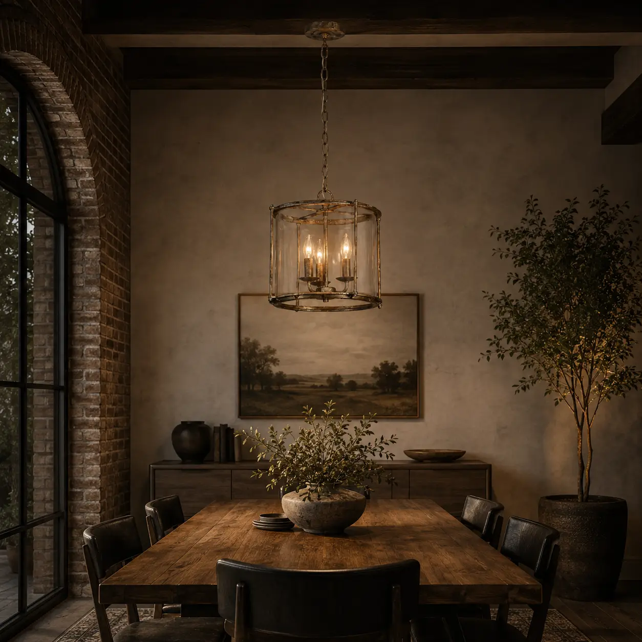 The Heirloom Drum Pendant over Dining Table