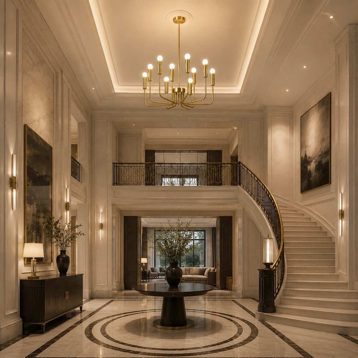 Heritage Aura Grand Chandelier in Double Height Foyer