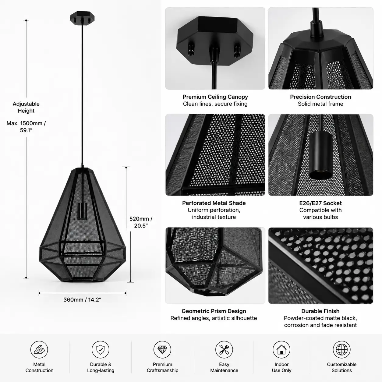 Industrial-Prism-Perforated-Metal-1-Light-Pendant-2 Industrial-Prism-Perforated-Metal-1-Light-Pendant-2