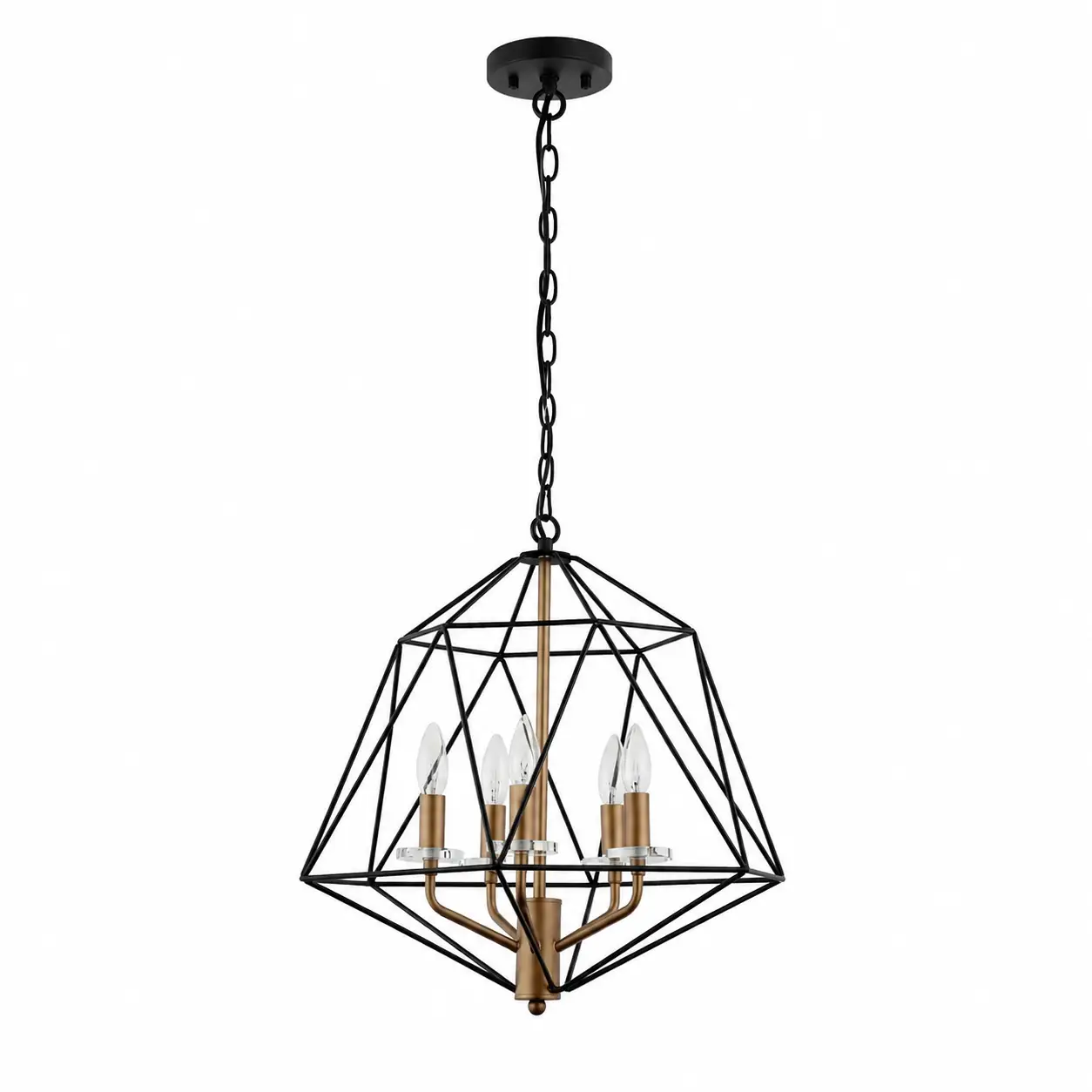 Ironcrest-Grande-Matte-Black-Cage-5-Light-Chandelier-with-Classic-Bronze-Accents-1 Ironcrest-Grande-Matte-Black-Cage-5-Light-Chandelier-with-Classic-Bronze-Accents-1