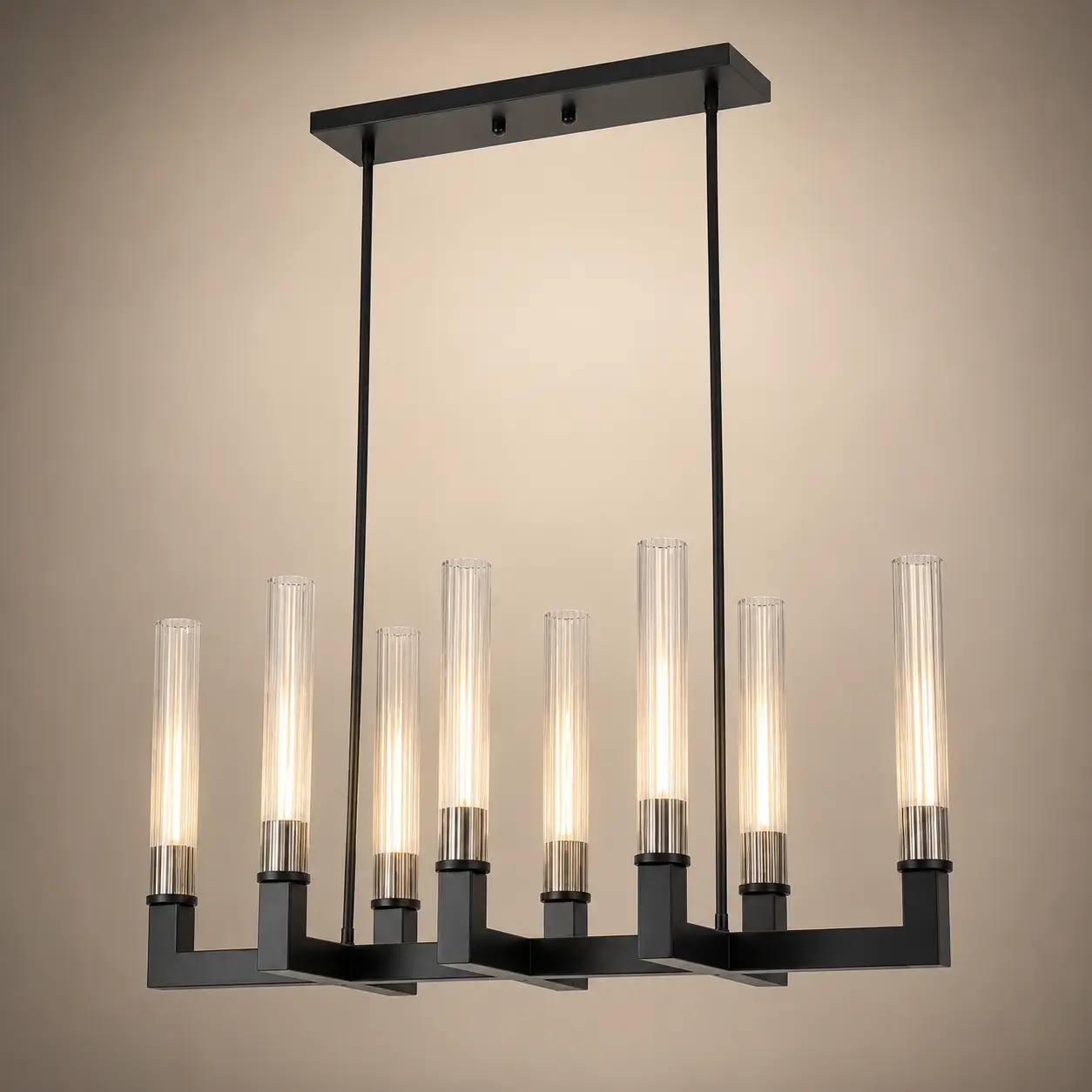 Linear-Graphite-Fluted-Column-8-Light-Pendant-3 Linear-Graphite-Fluted-Column-8-Light-Pendant-3