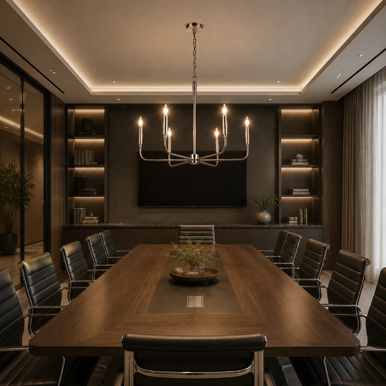 Linear-Radiance-6-Light-Contemporary-Chandelier-boardroom Linear-Radiance-6-Light-Contemporary-Chandelier-boardroom