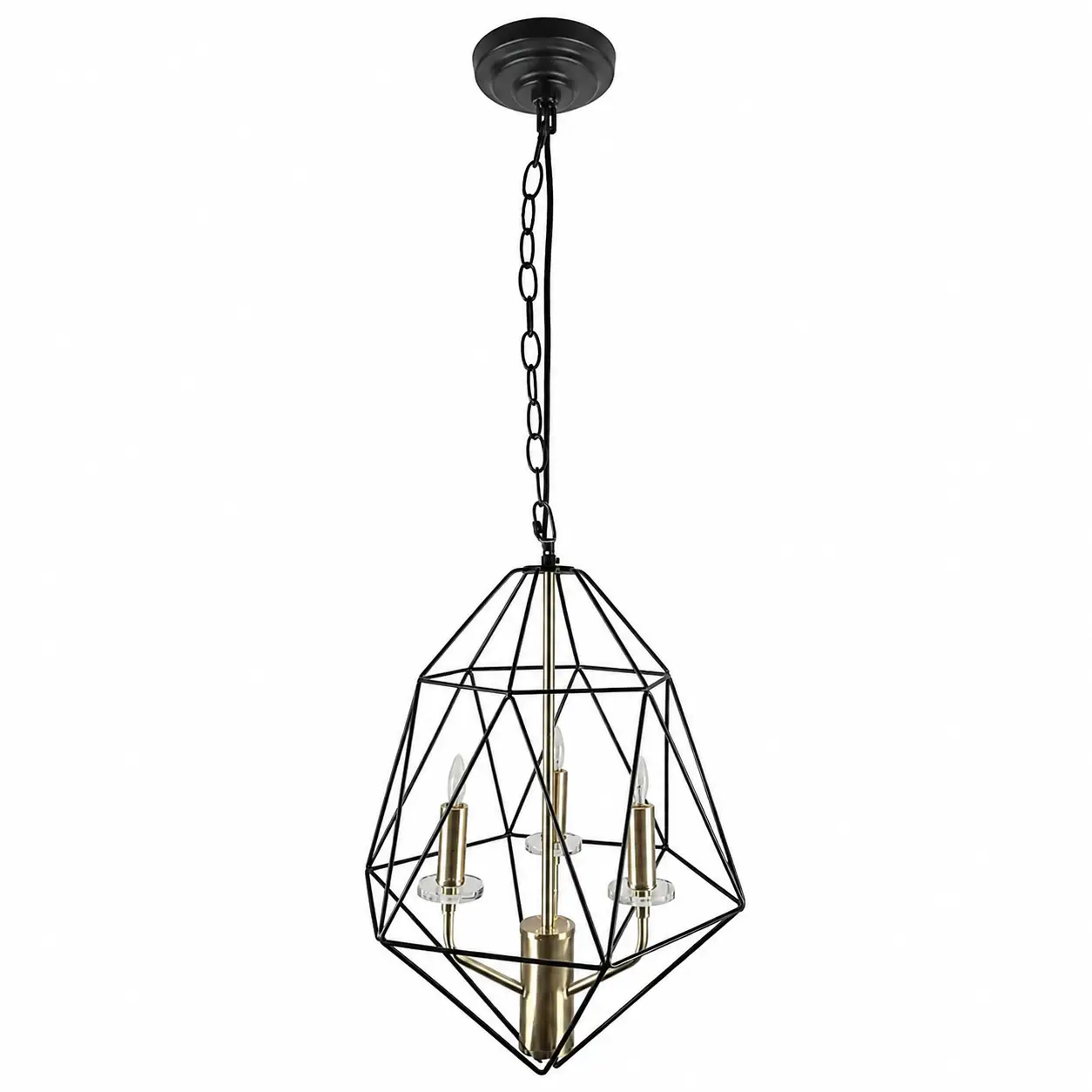 Lumicage-Matte-Black-Frame-3-Light-Chandelier-with-Satin-Brass-Accents-1 Lumicage-Matte-Black-Frame-3-Light-Chandelier-with-Satin-Brass-Accents-1