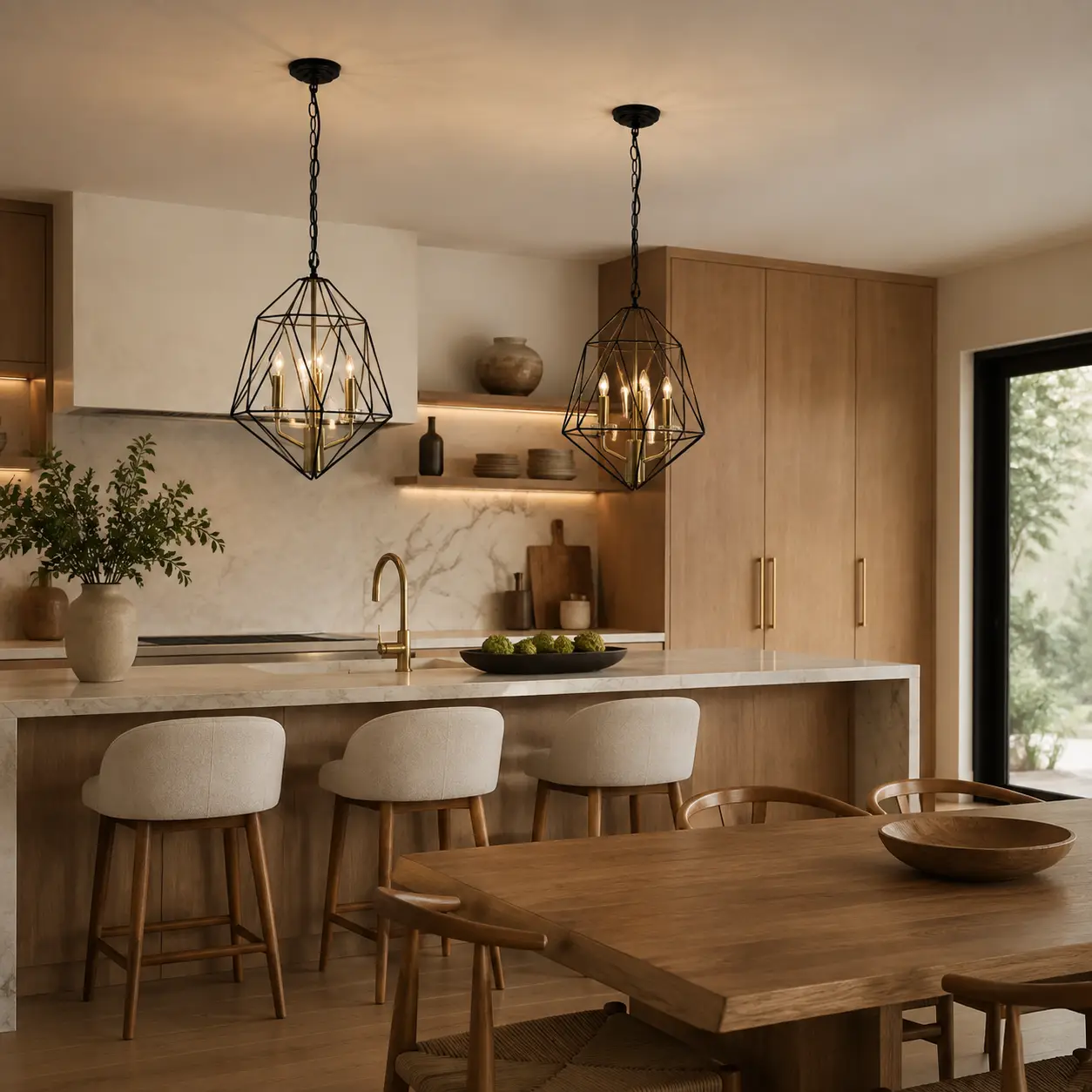 Lumicage-Matte-Black-Frame-3-Light-Chandelier-with-Satin-Brass-Accents-modern-island-dining Lumicage-Matte-Black-Frame-3-Light-Chandelier-with-Satin-Brass-Accents-modern-island-dining
