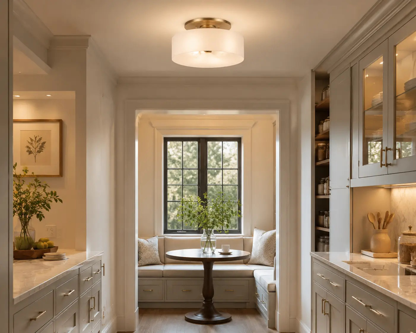 Lumière Drum Flush Mount in Kitchen Nook