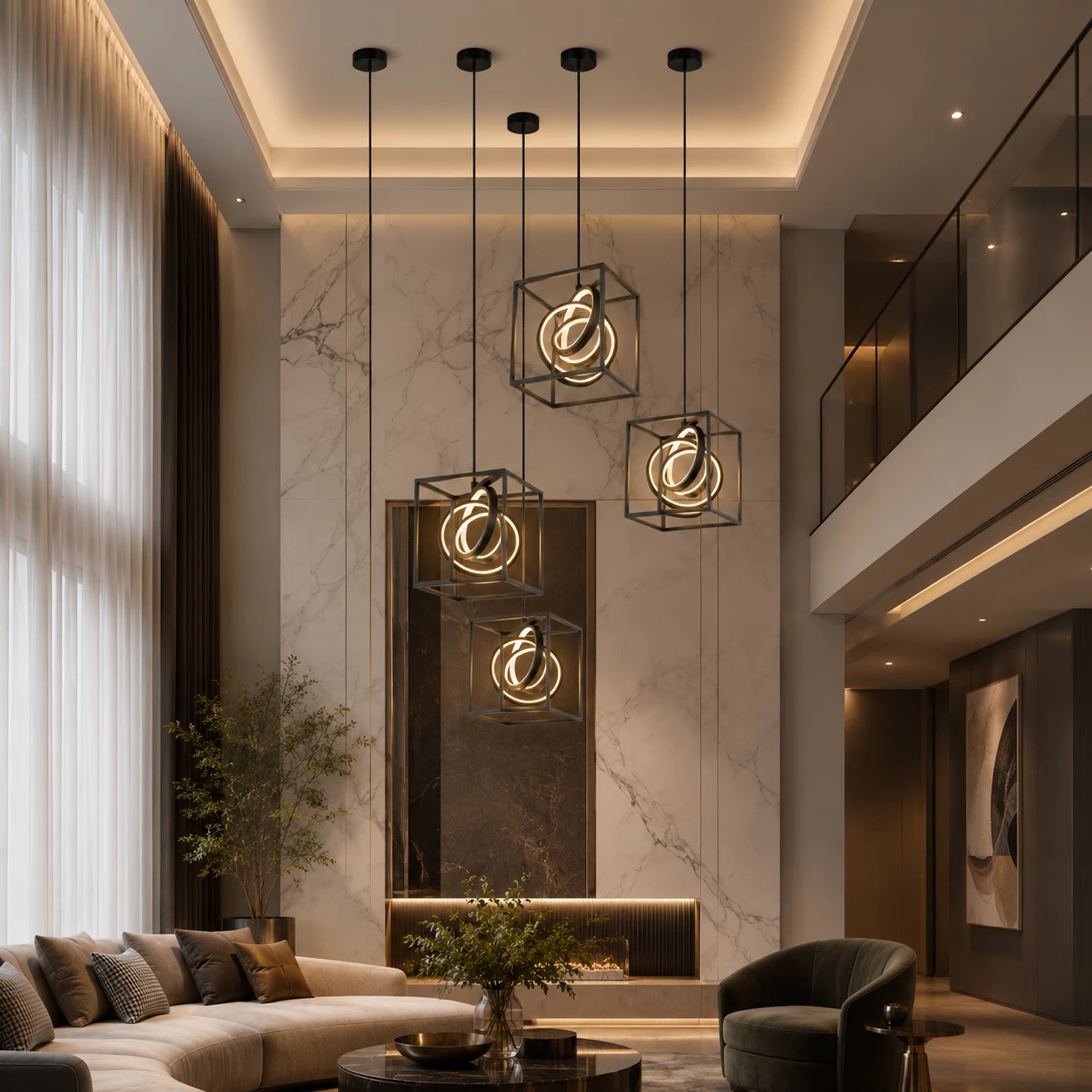 LumoCube-Geometric-Suspension-LED-Pendant-modern-living-salon LumoCube-Geometric-Suspension-LED-Pendant-modern-living-salon
