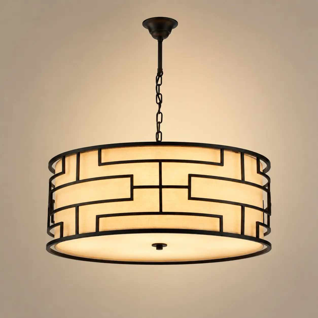 Monarch-4-Light-Drum-Pendant-with-Matt-Bronze-Finish-and-Taupe-Linen-Shade-3 Monarch-4-Light-Drum-Pendant-with-Matt-Bronze-Finish-and-Taupe-Linen-Shade-3