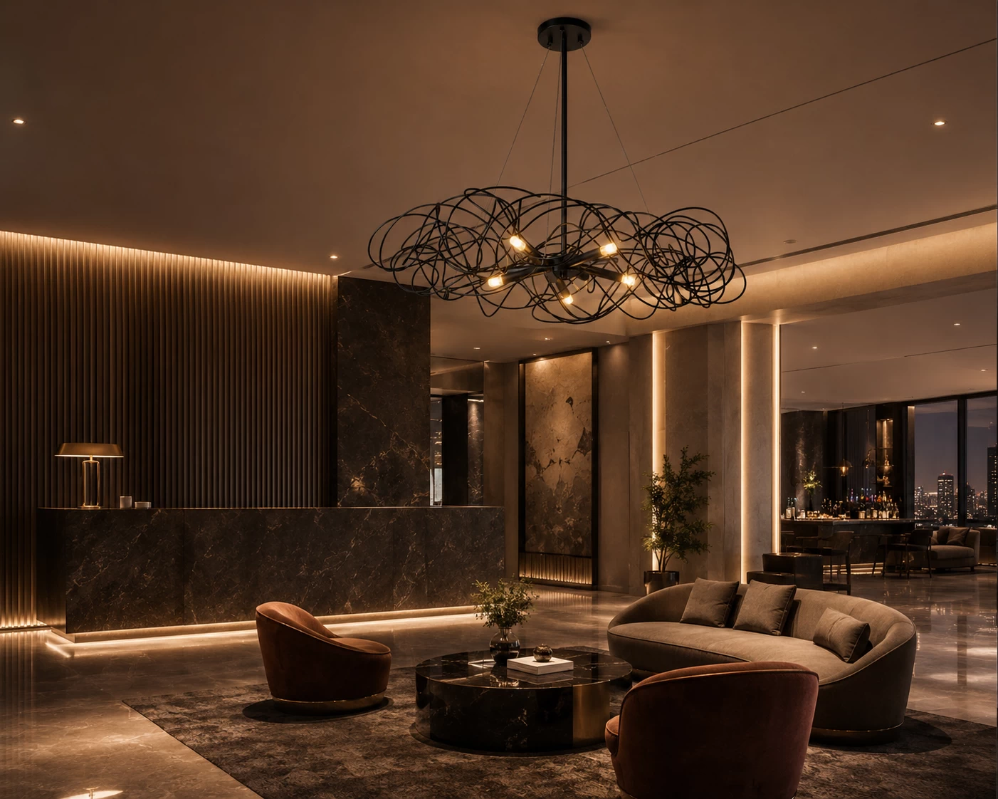Nebula-Sculptural-6-Light-Contemporary-Pendant-hotel-reception-foyer Nebula-Sculptural-6-Light-Contemporary-Pendant-hotel-reception-foyer