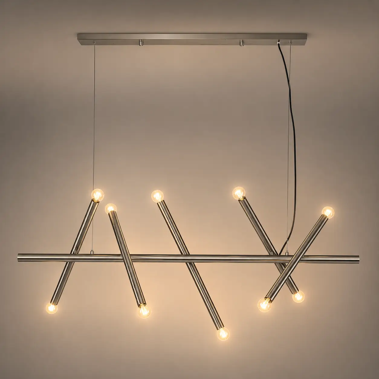 Nexus-10-Light-Sculptural-Linear-Suspension-Pendant-with-Brushed-Nickel-Finish-3 Nexus-10-Light-Sculptural-Linear-Suspension-Pendant-with-Brushed-Nickel-Finish-3