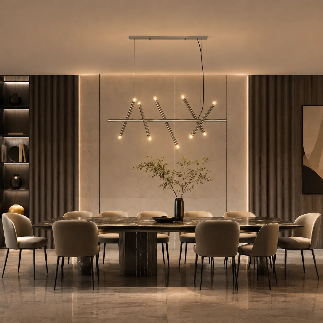 Nexus-10-Light-Sculptural-Linear-Suspension-Pendant-with-Brushed-Nickel-Finish-grand-dining Nexus-10-Light-Sculptural-Linear-Suspension-Pendant-with-Brushed-Nickel-Finish-grand-dining