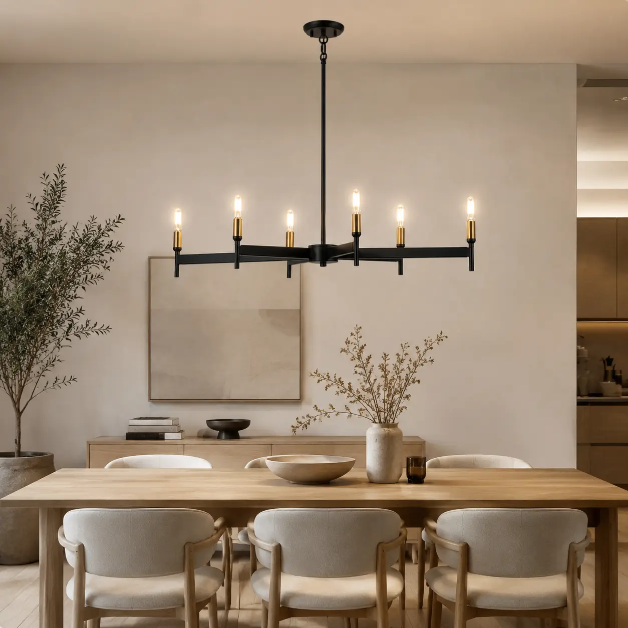 Nordic-Axis-6‑Light-Pendant-with-Matte-Black-Brass-Finish-minimalist-contemporary-dining Nordic-Axis-6‑Light-Pendant-with-Matte-Black-Brass-Finish-minimalist-contemporary-dining