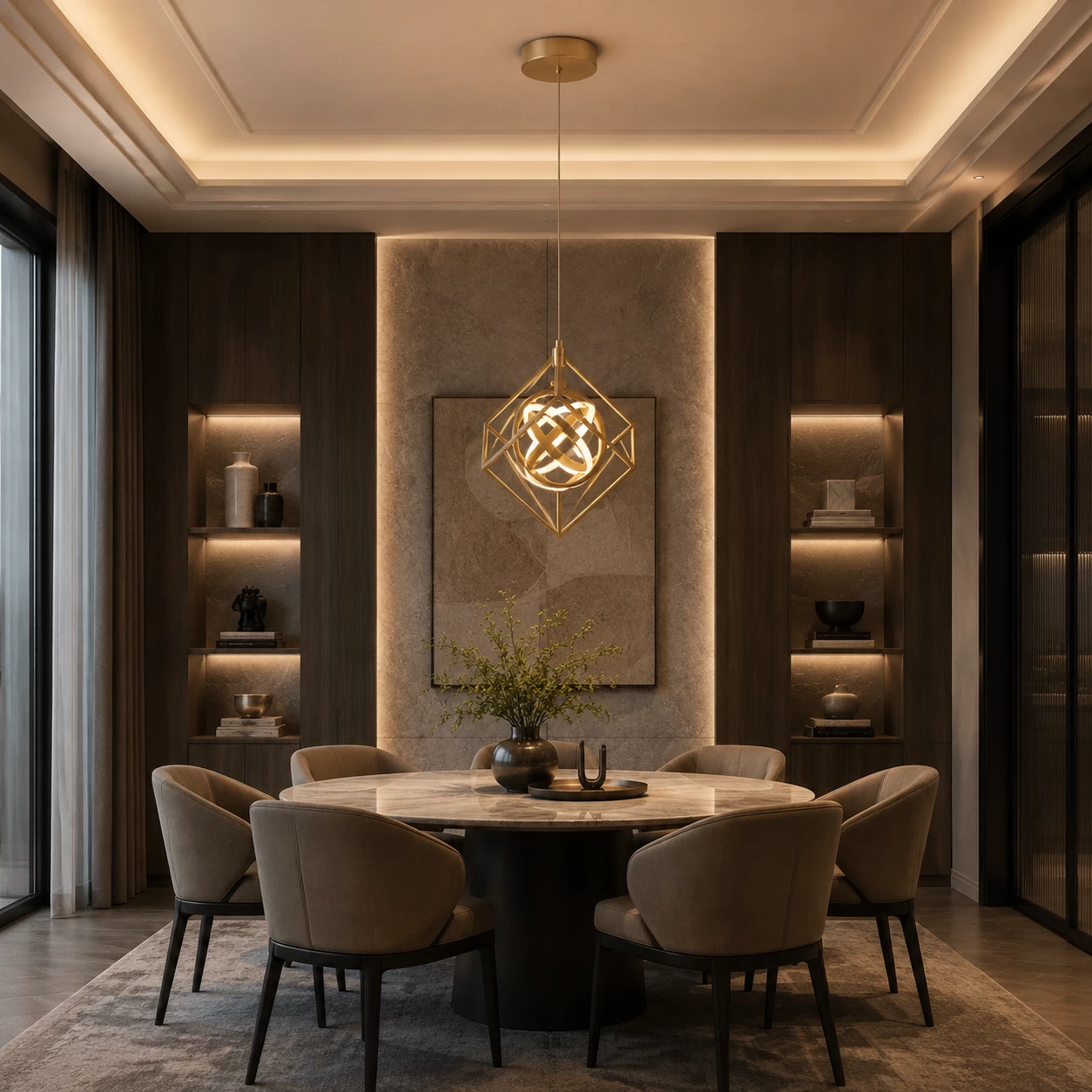 OrbiCube-Geometric-Suspension-LED-Pendant-transitional-dining OrbiCube-Geometric-Suspension-LED-Pendant-transitional-dining