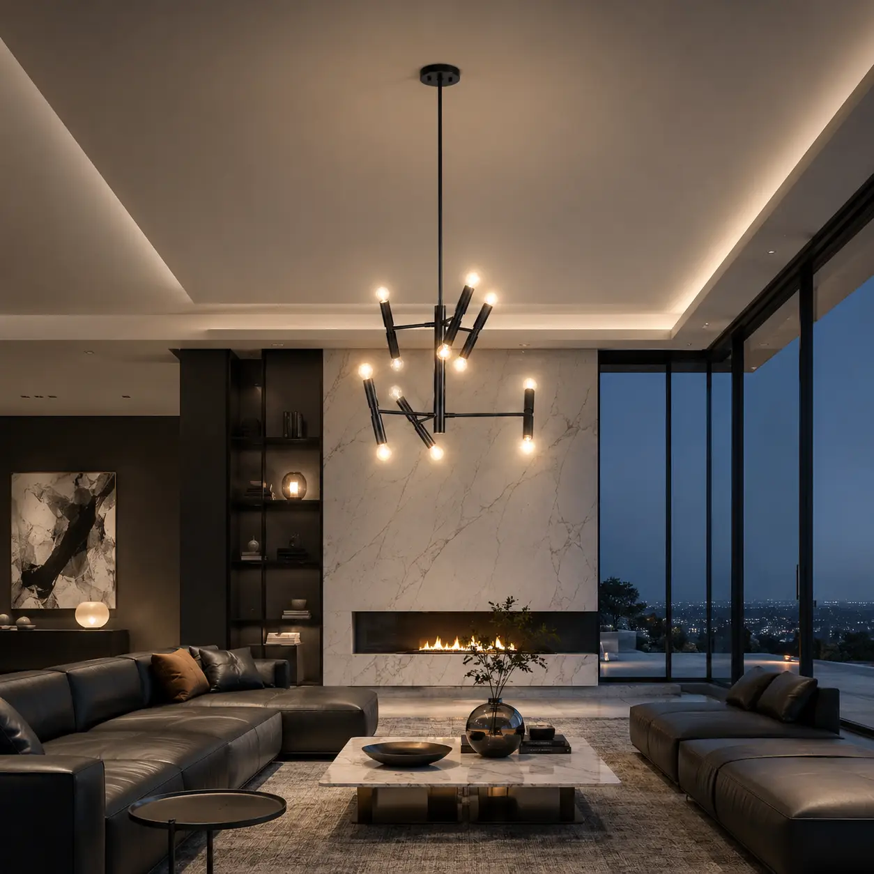 Orbit-12-Light-Modern-Sculptural-Chandelier-Pendant-with-Matte-Black-Gold-Tone-Accents-modern-living Orbit-12-Light-Modern-Sculptural-Chandelier-Pendant-with-Matte-Black-Gold-Tone-Accents-modern-living