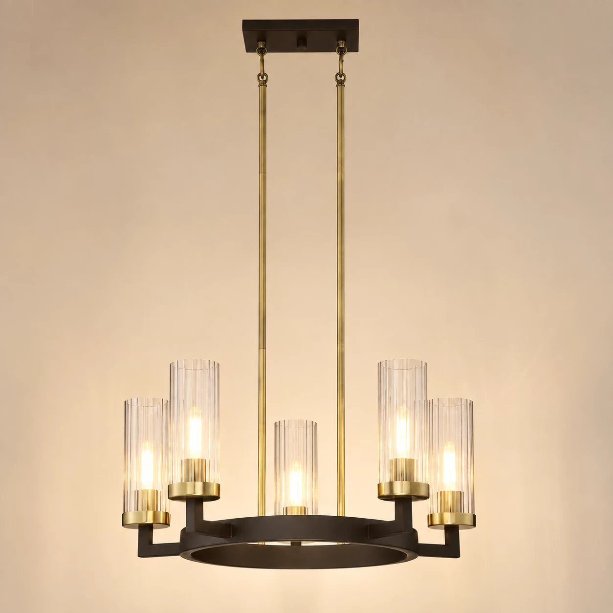 Orbital-Cascade-5-Light-Ribbed-Glass-Chandelier-3 Orbital-Cascade-5-Light-Ribbed-Glass-Chandelier-3