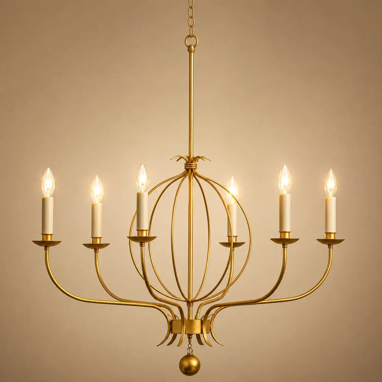 Orvelle-Satin-Gold-Brass-Candle-6-Light-Chandelier-3 Orvelle-Satin-Gold-Brass-Candle-6-Light-Chandelier-3