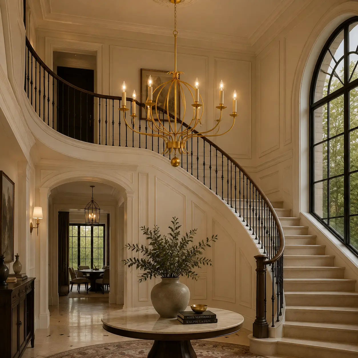 Orvelle Chandelier in Transitional Grand Foyer