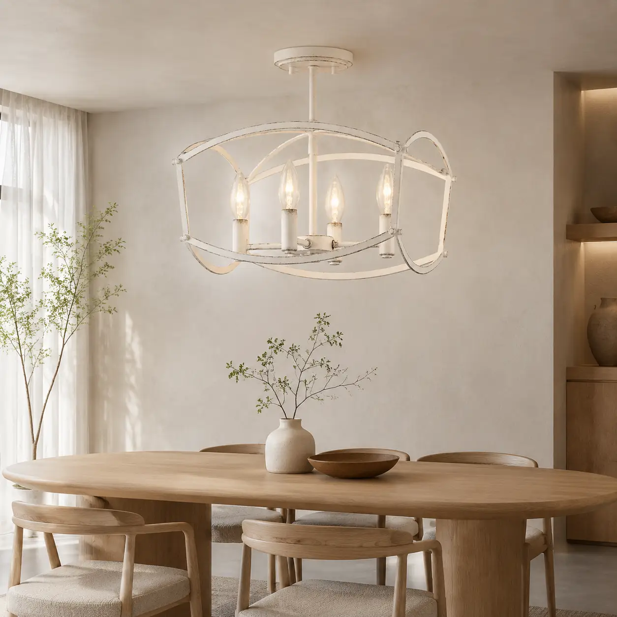 Ovalis-4-Light-Pendant-with-White-Iron-Oval-Frame-japandi-modernist-dining Ovalis-4-Light-Pendant-with-White-Iron-Oval-Frame-japandi-modernist-dining