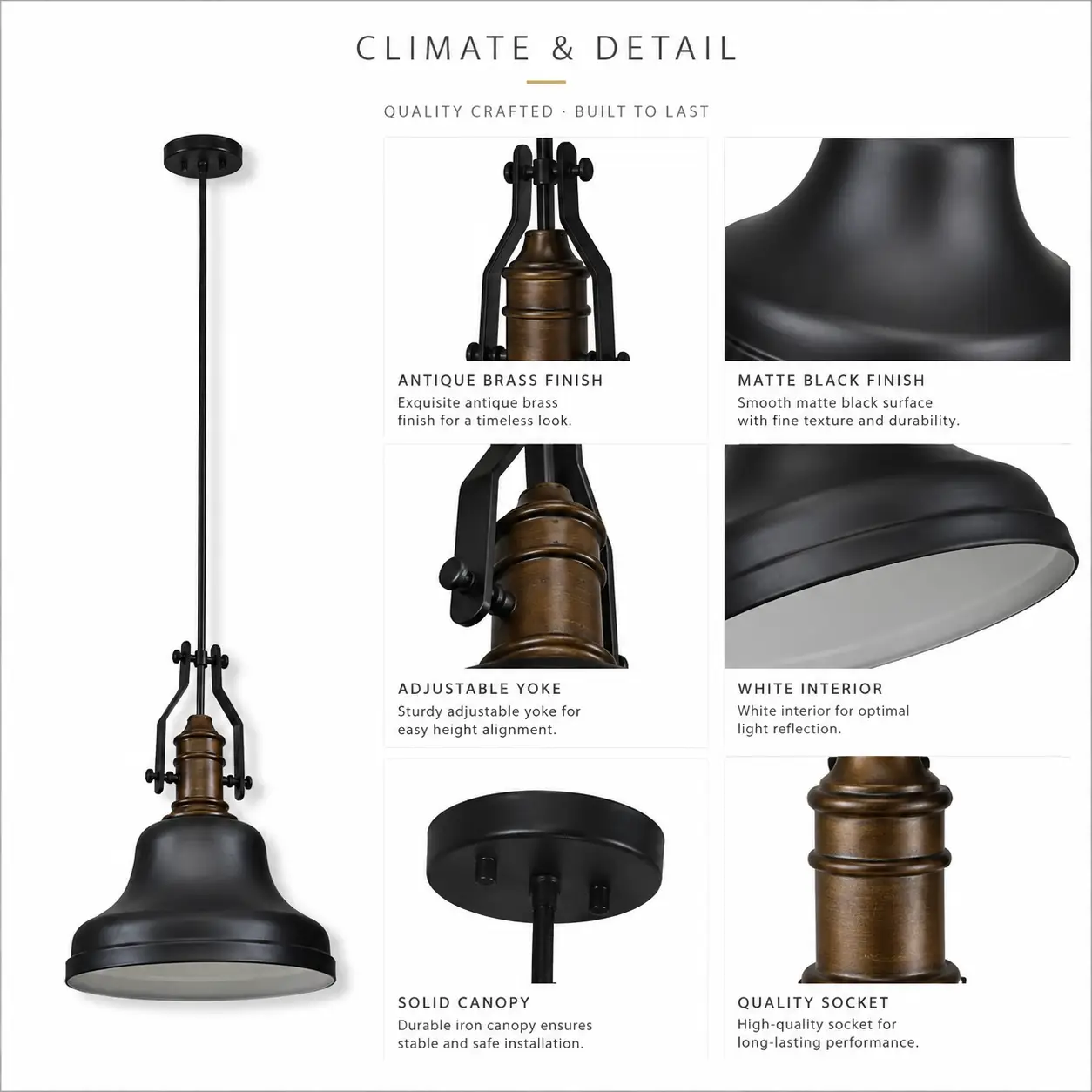 Rheton-Industrial-1-Light-Pendant-Light-in-Matte-Black-and-Antique-Brass-Finish-2 Rheton-Industrial-1-Light-Pendant-Light-in-Matte-Black-and-Antique-Brass-Finish-2