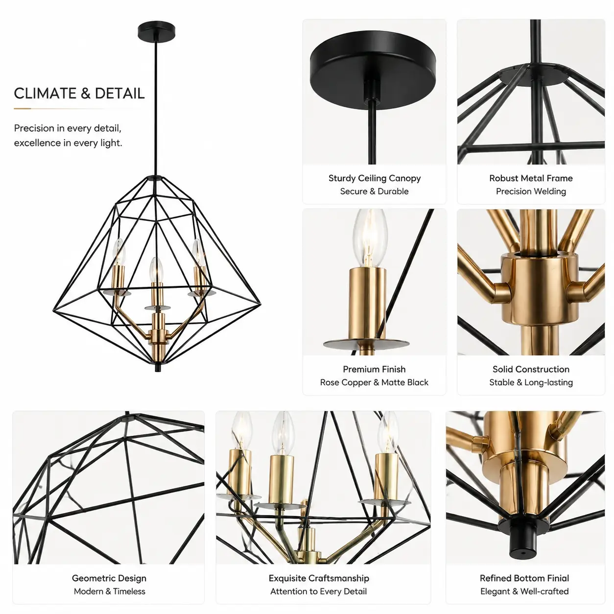 Rosacage-3-Light-Chandelier-with-Rose-Copper-Matte-Black-Geometric-Frame-2 Rosacage-3-Light-Chandelier-with-Rose-Copper-Matte-Black-Geometric-Frame-2