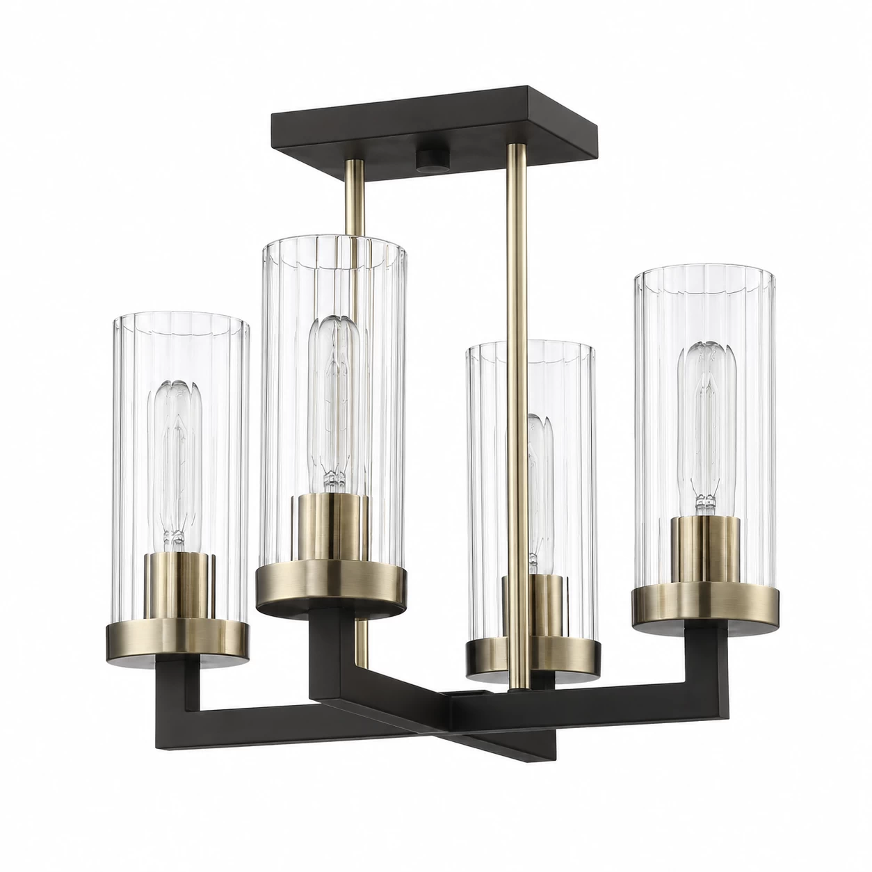 Urban-Refine-4-Light-Ribbed-Glass-Semi-Flush-Mount-1 Urban-Refine-4-Light-Ribbed-Glass-Semi-Flush-Mount-1