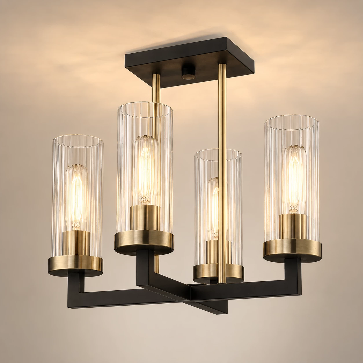 Urban-Refine-4-Light-Ribbed-Glass-Semi-Flush-Mount-3 Urban-Refine-4-Light-Ribbed-Glass-Semi-Flush-Mount-3