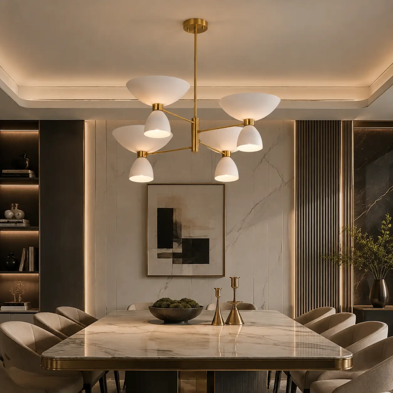 Virello 8-Light Chandelier in Modern Luxury Dining Room