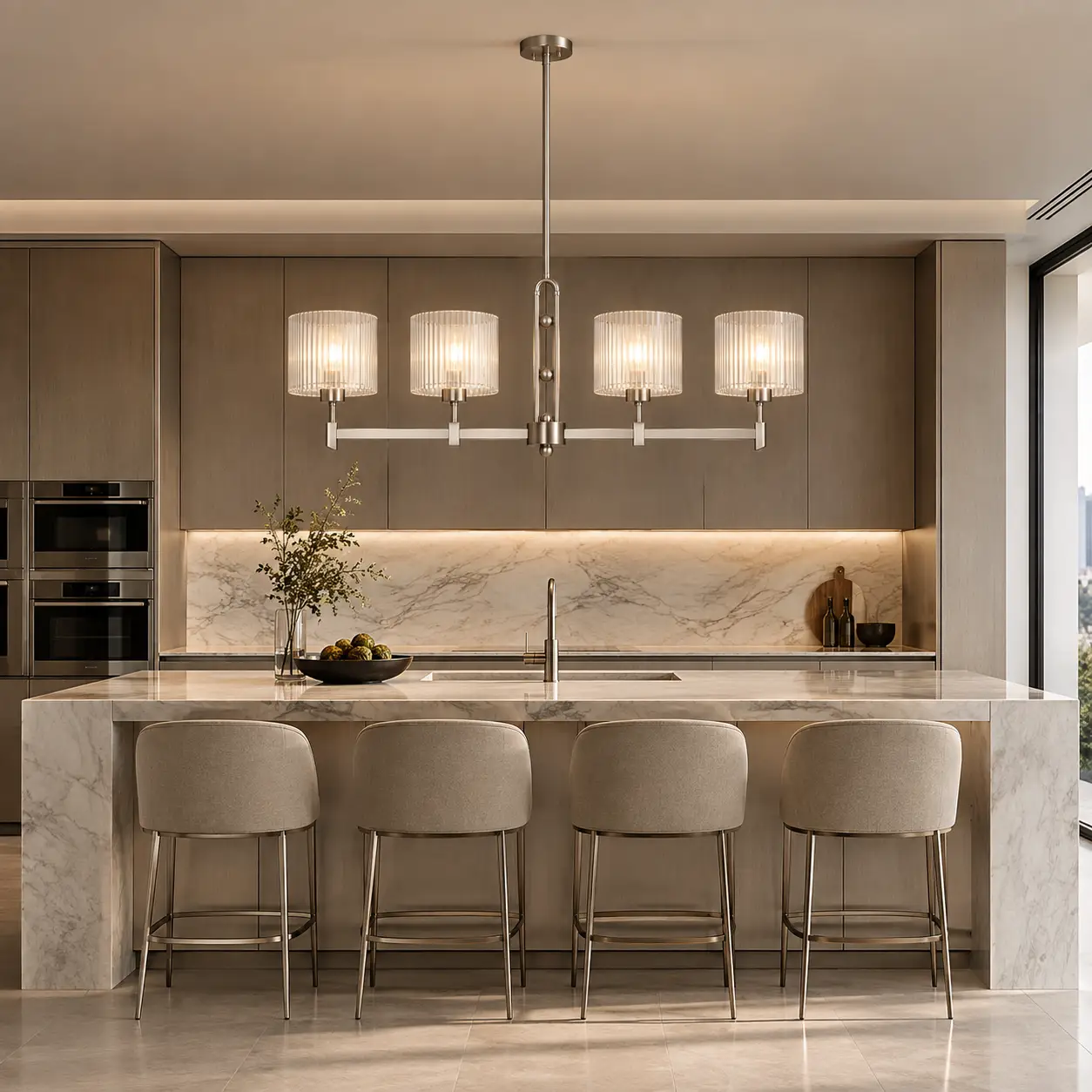 Architectural-Linear-Modern-Satin-Nickel-4-Light-Pendant-Modern-Luxury-Kitchen-Islands-Linear-Dining Architectural-Linear-Modern-Satin-Nickel-4-Light-Pendant-Modern-Luxury-Kitchen-Islands-Linear-Dining