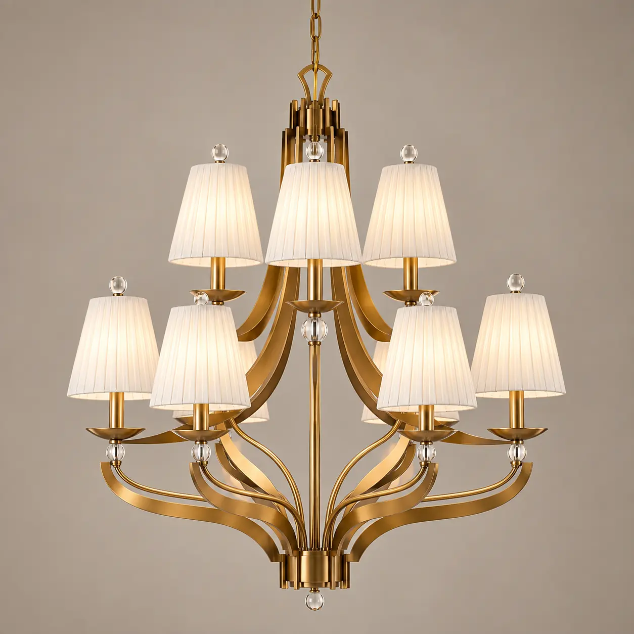 Ardena-9-Light-Two-Tier-Contemporary-Gold-Chandelier-3 Ardena-9-Light-Two-Tier-Contemporary-Gold-Chandelier-3