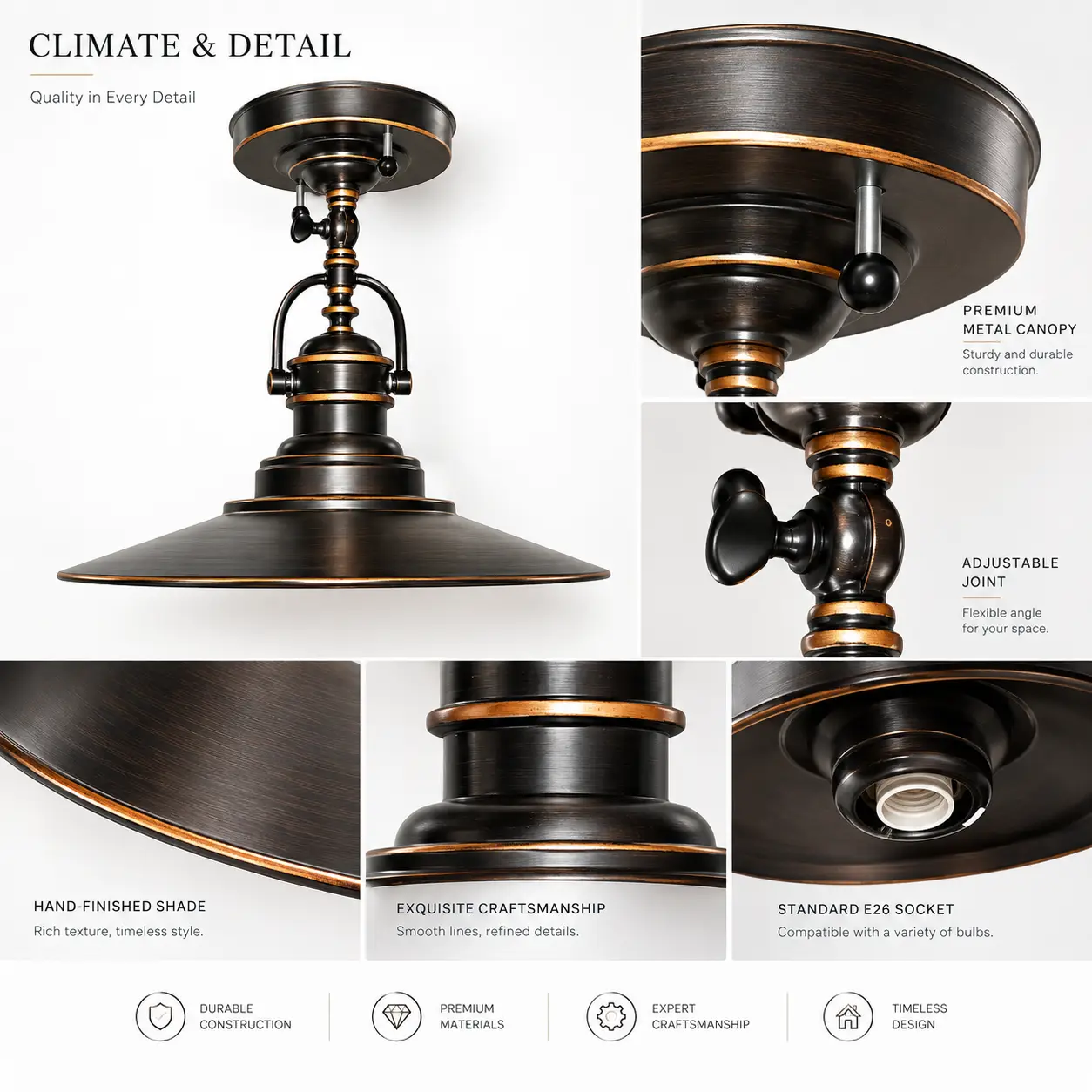 Ardente-Vintage-Loft-1-Light-Semi-Flush-Pendant-in-Oil-Rubbed-Bronze-Finish-2 Ardente-Vintage-Loft-1-Light-Semi-Flush-Pendant-in-Oil-Rubbed-Bronze-Finish-2