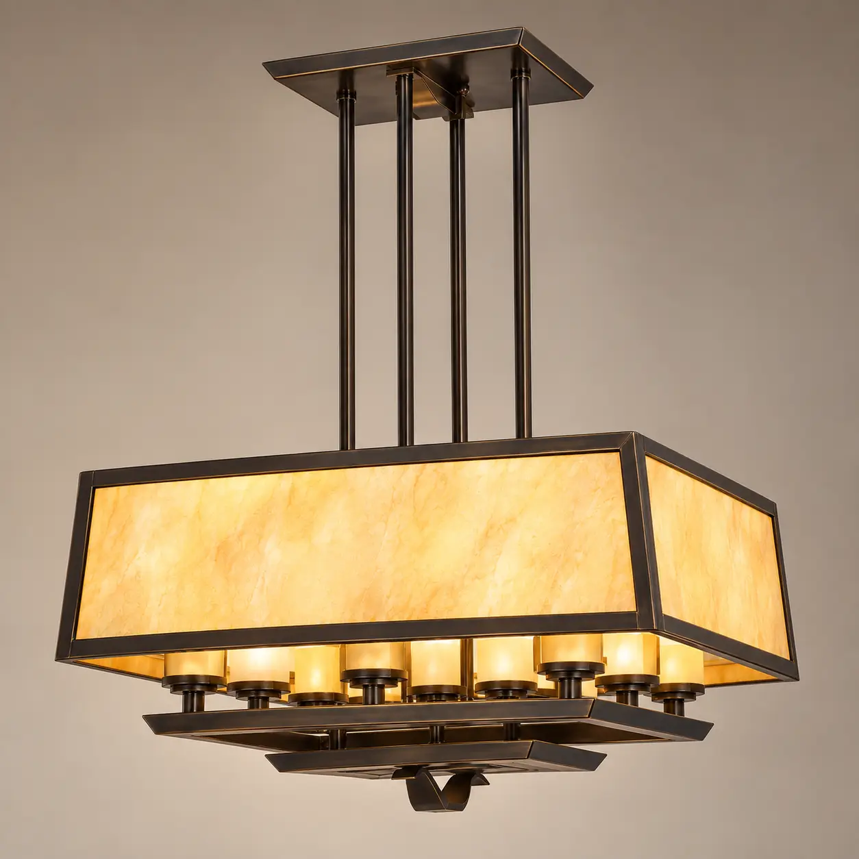 Ardmore-8-Light-Rectangular-Chandelier-in-Oil-Rubbed-Bronze-with-Amber-Art-Glass-Shades-3 Ardmore-8-Light-Rectangular-Chandelier-in-Oil-Rubbed-Bronze-with-Amber-Art-Glass-Shades-3